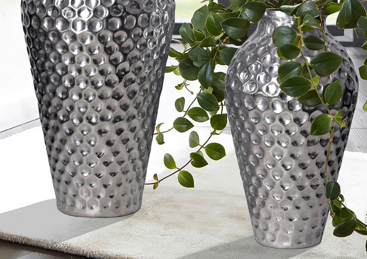 DEKOVASE DEKOVASE 2ER SET SILBER - Silberfarben, Design, Metall (26/51/26cm) - Livetastic