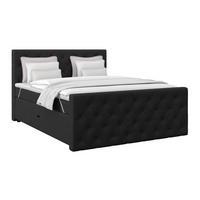 Boxspring Krevet Elio - bež/crna, Romantično / ladanjski, tekstil/plastika (160/200cm) - Modern Living