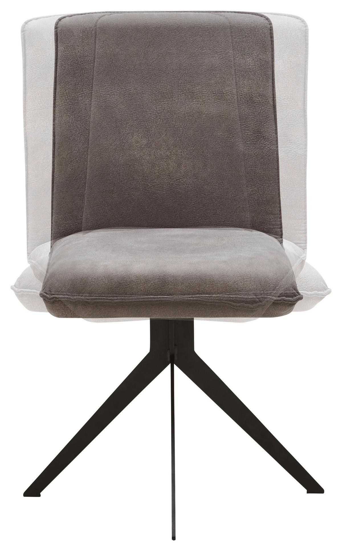 KRZESŁO MALIBU - czarny/szarobrązowy, Design, metal/tkanina (46,5/87/64cm) - Voleo