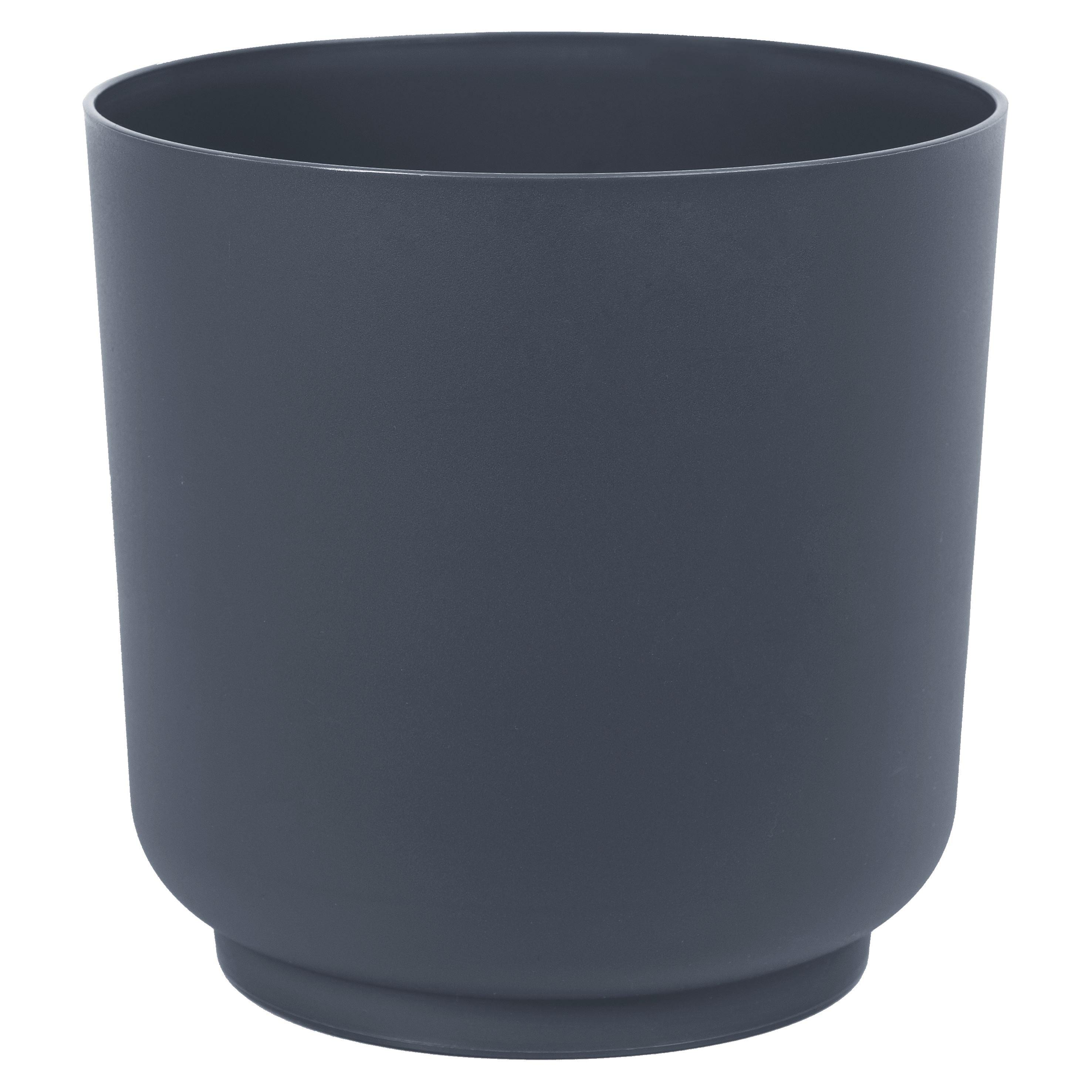 Übertopf Siena Eco 17 Anthrazit Ø ca. 17cm - Anthrazit, KONVENTIONELL, Kunststoff (17/16,8cm) - Mömax