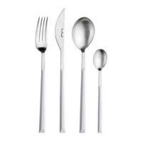 Besteckset Sushi Pro Weiß/Edelstahl, 24-teilig - Edelstahlfarben/Weiß, Basics, Kunststoff/Metall - Pintinox