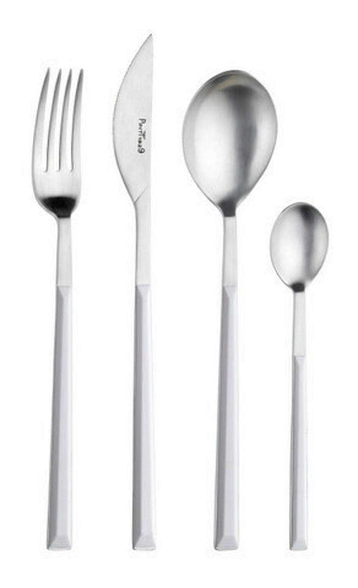 Besteckset Sushi Pro Weiß/Edelstahl, 24-teilig - Edelstahlfarben/Weiß, Basics, Kunststoff/Metall - Pintinox