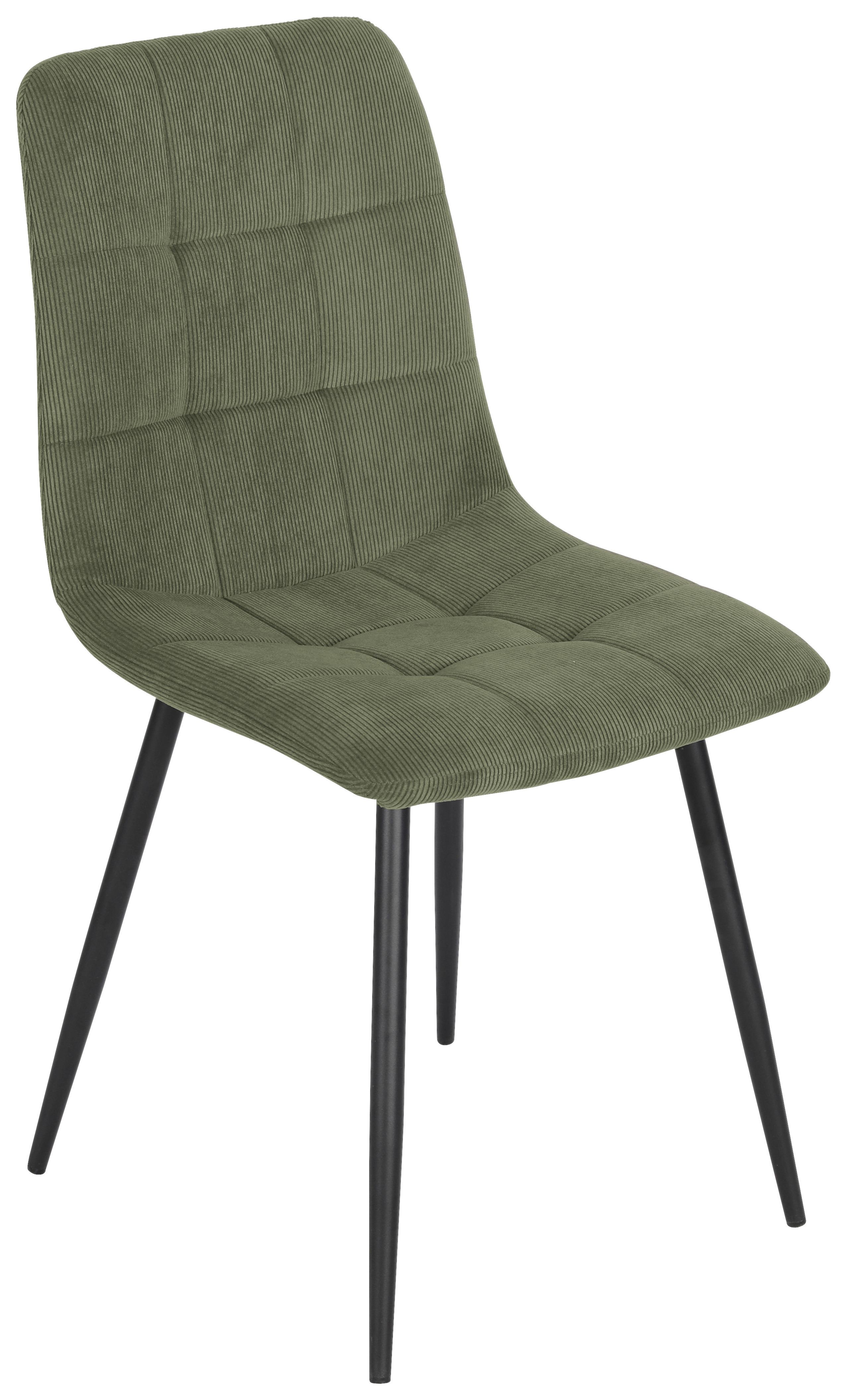 Stuhl aus Kord in Grün - Schwarz/Grün, MODERN, Holz/Textil (45/87/57cm) - Based