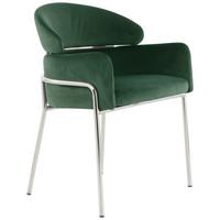 Karosszék Elva 100 - ezüstszínű/zöld, Modern, textil/fém (58/79/57cm) - Kayoom