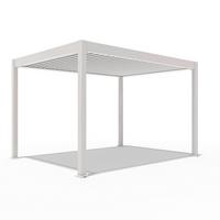 Pergola Deluxe ca. 300x400 cm Weiß Netzbetrieb inkl. LED - Weiß, Basics, Metall (400/255/300cm) - Gardenson