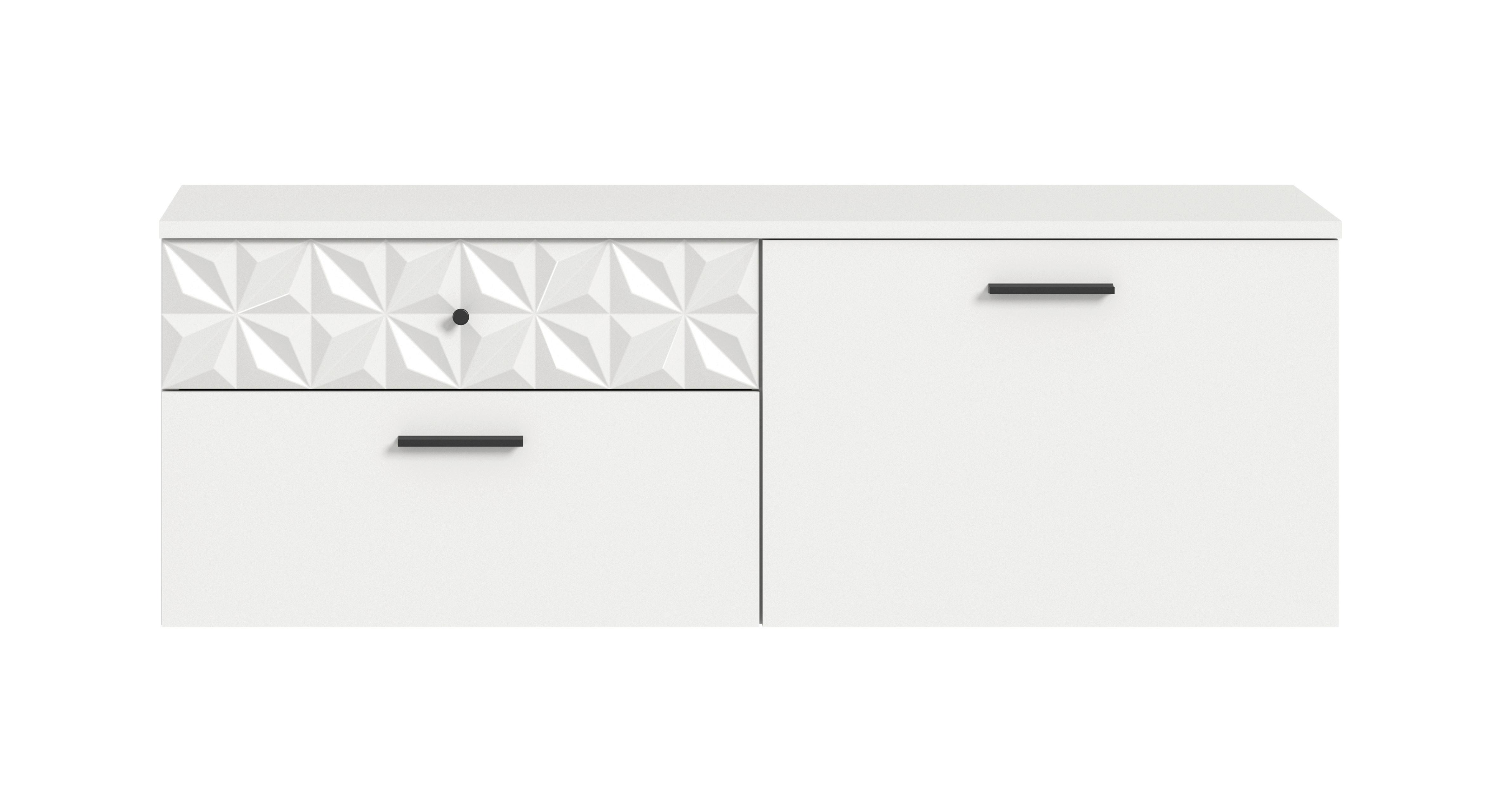 Dulap pentru pantofi PRISMA - alb, Design, material pe bază de lemn (110/38/35cm) - Modern Living