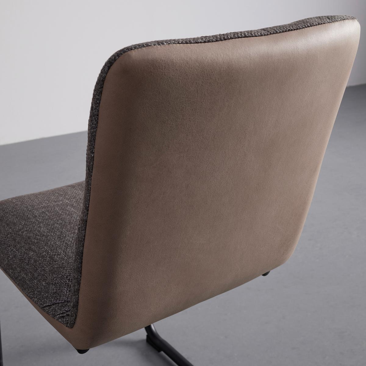 KRZESŁO NA PŁOZIE SARAH - czarny/szarobrązowy, Modern, metal/drewno (49/88/59cm) - Bessagi Home