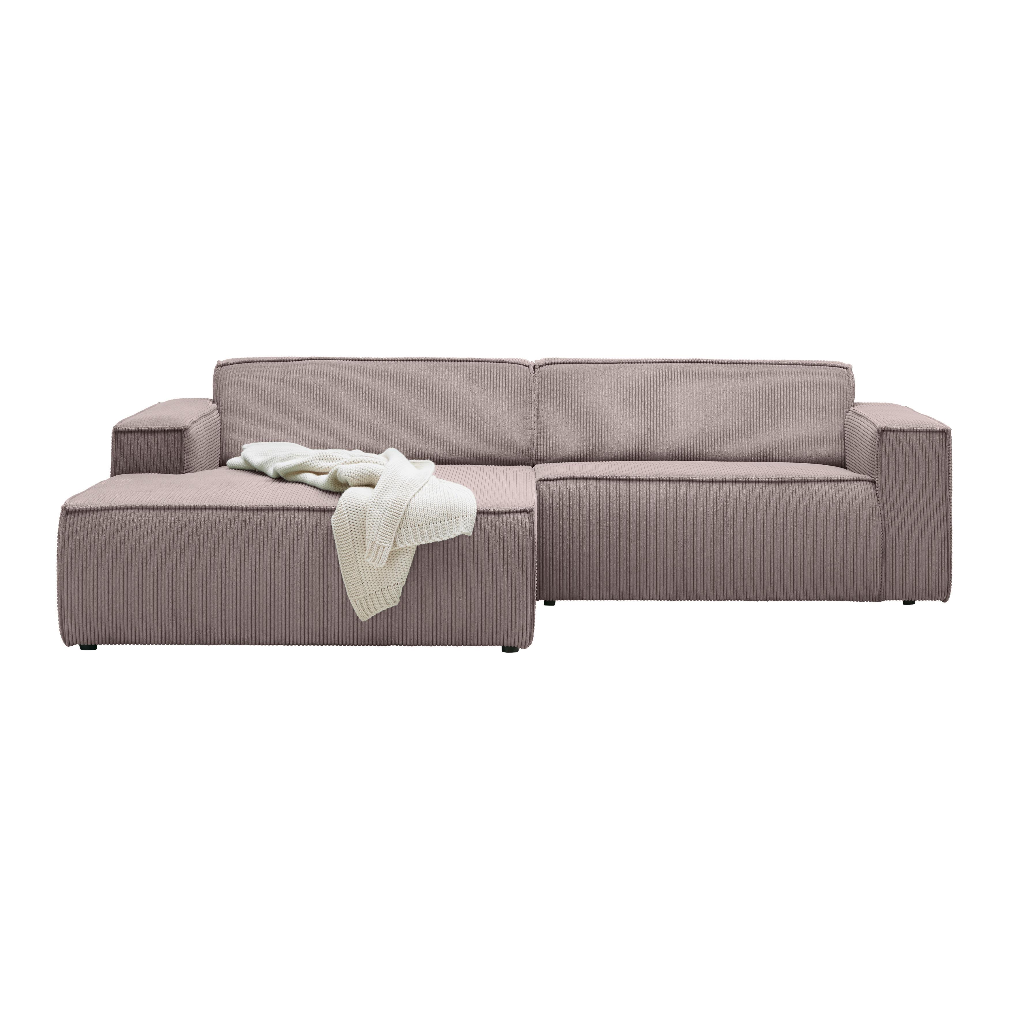 Wohnlandschaft Loft in Graubraun - Graubraun/Schwarz, MODERN, Kunststoff/Textil (172/75/265cm) - Based