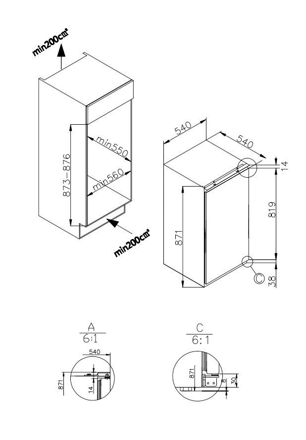 Kühlschrank 30651, Schlepptürtechnik - Weiß, MODERN, Glas (54cm) - Mican