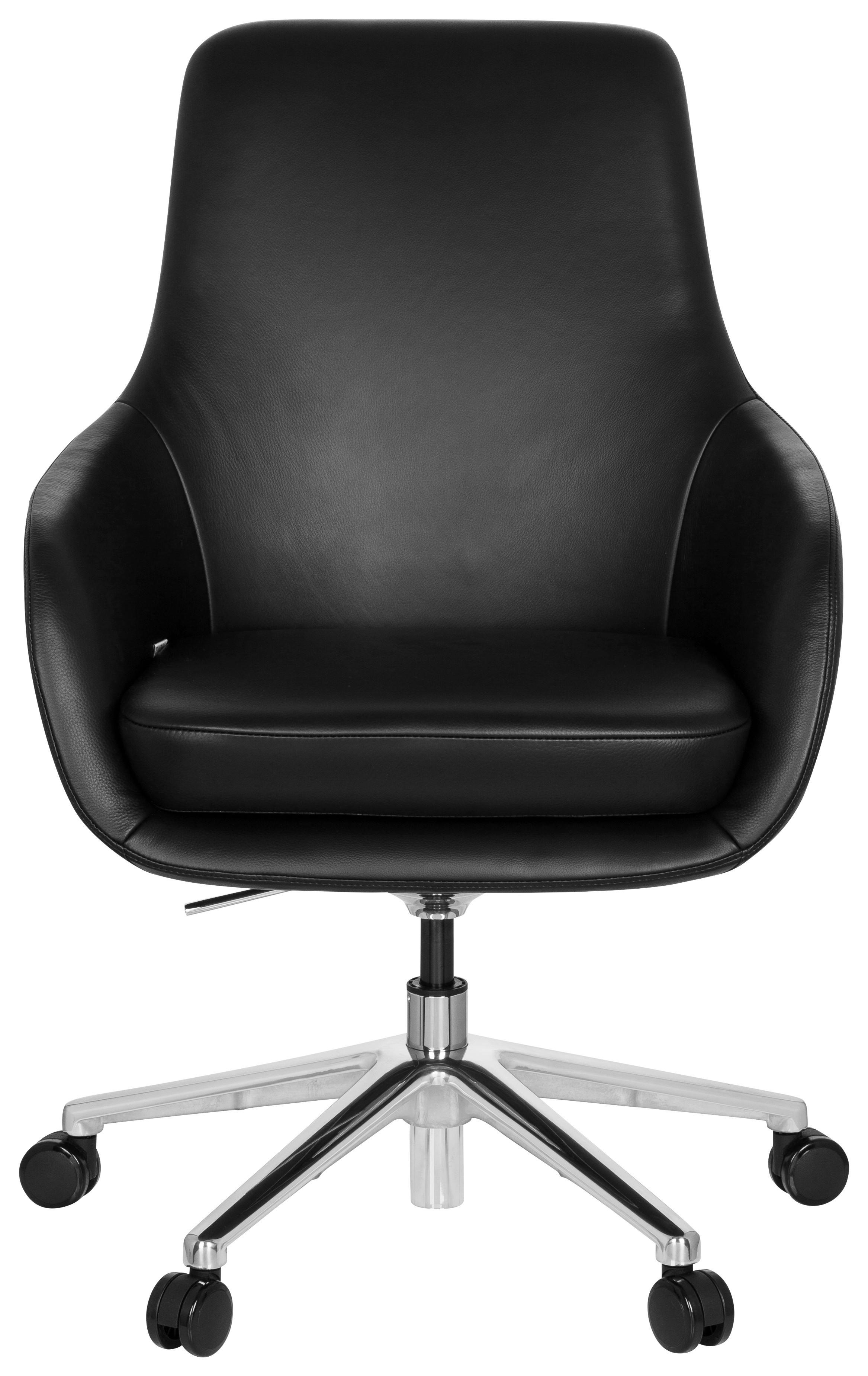Pisarniški Stol Bareno, Črna - črna/barve aluminija, Moderno, kovina/umetna masa (65/104/54cm) - MID.YOU