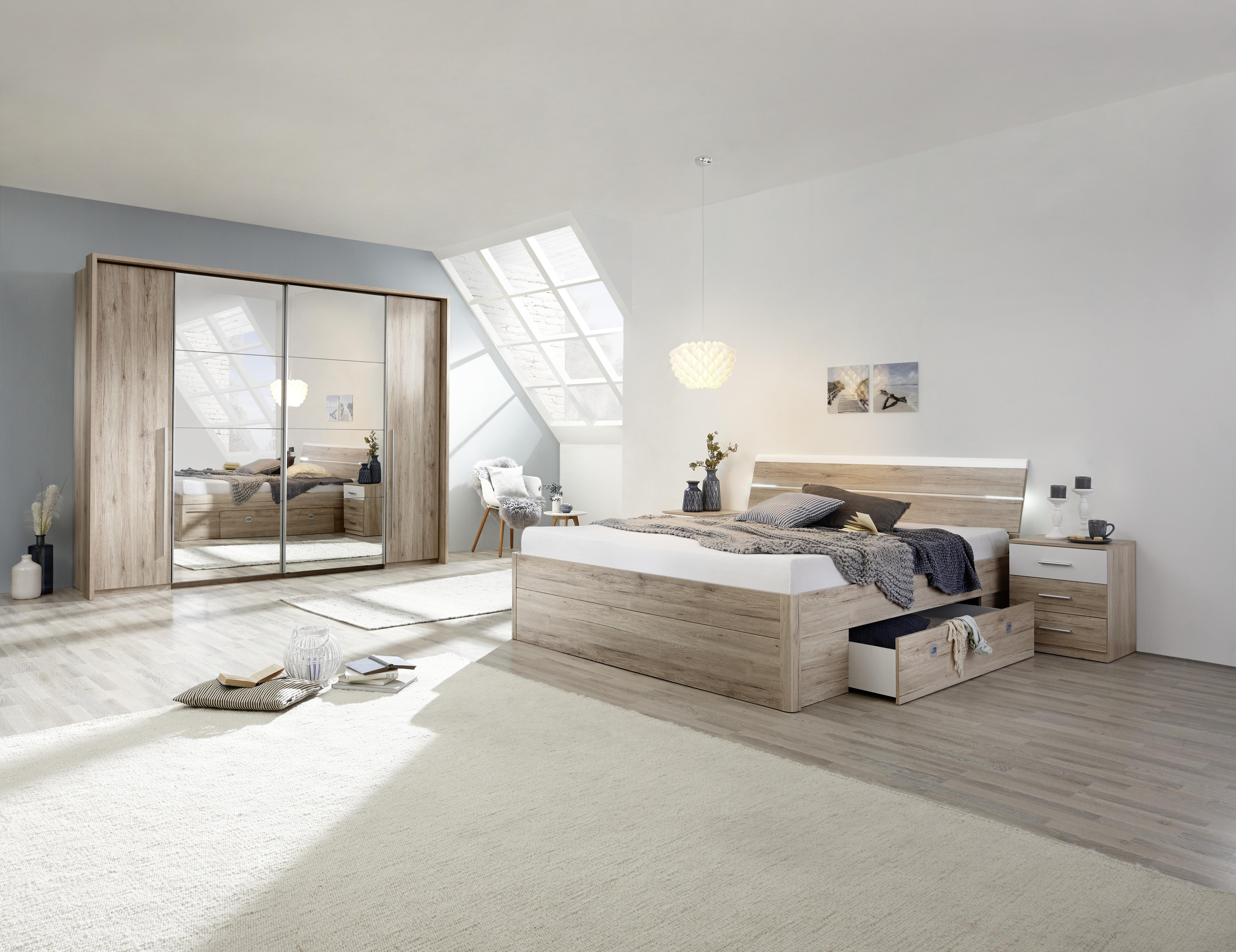 Garderobna Omara Match 2, Barva Hrasta, 270 Cm - barve aluminija/hrast san remo, Konvencionalno, umetna masa/steklo (270/225/61cm) - Modern Living