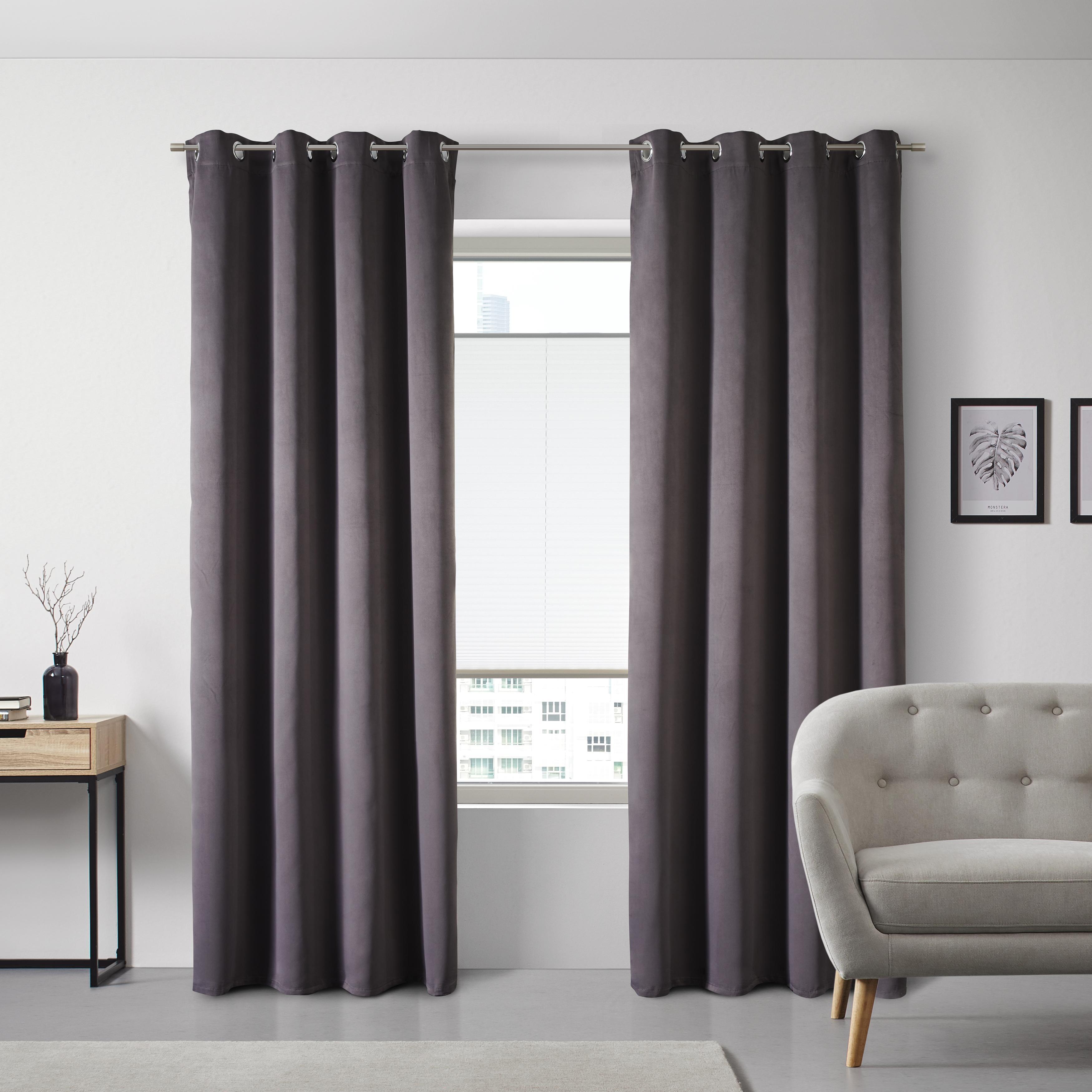 Vorhang in Anthrazit ca. 140x250 cm 'Memphis' - Anthrazit, MODERN, Textil (140/245cm) - Bessagi Home