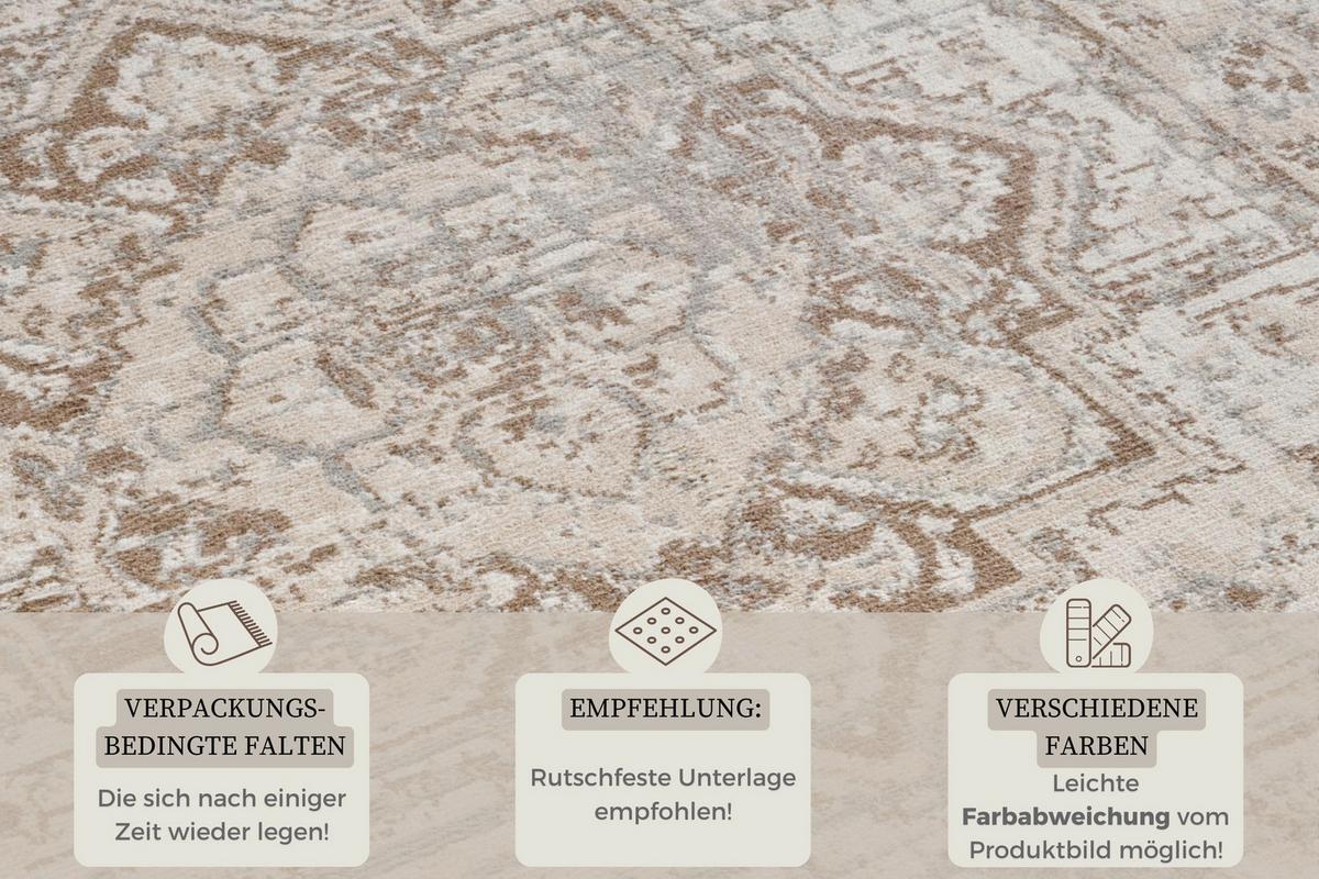 DYWAN TKANY NA PŁASKO SAND BRAUN 105597-120X170 CM - kremowy/brązowy, Design, tworzywo sztuczne (120/170cm) - Hanse Home