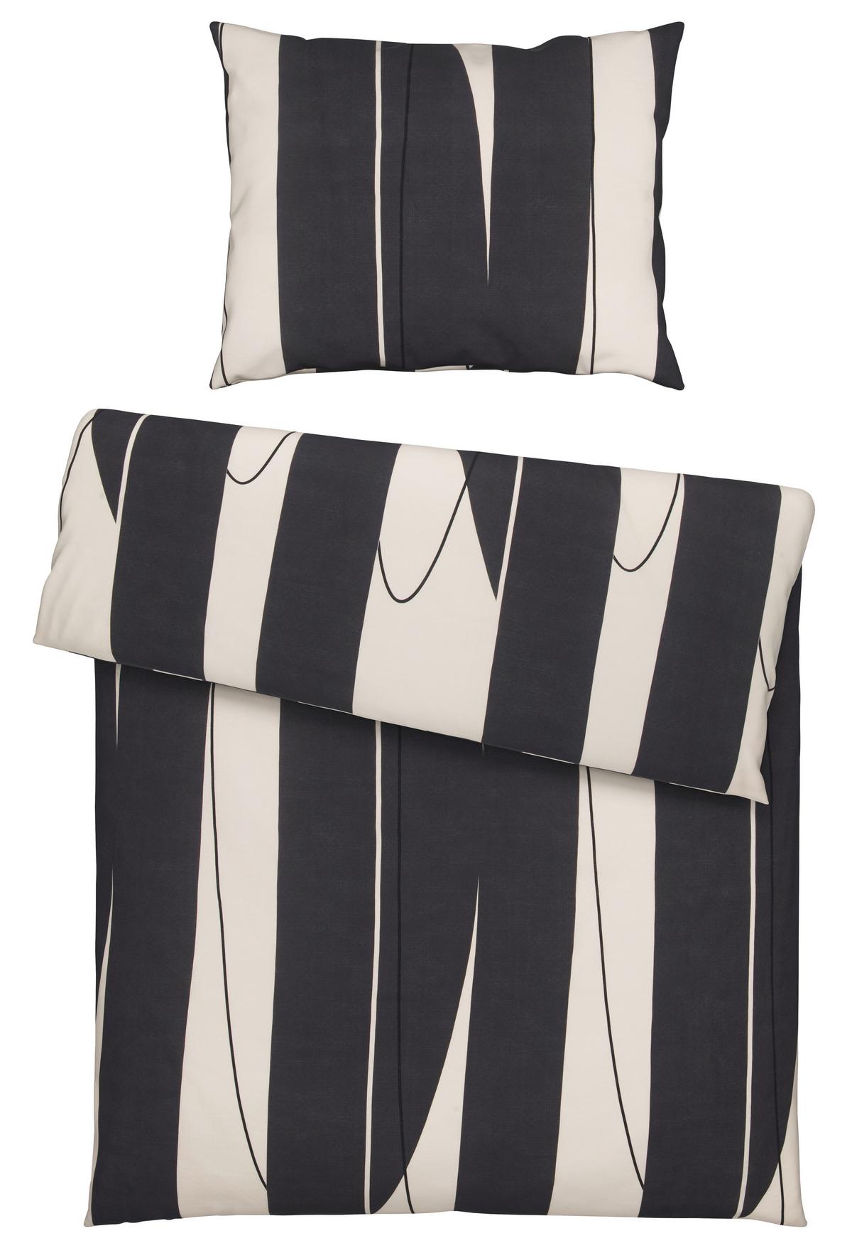 BETTWÄSCHESET ABSTRACT - Weiss/Schwarz, Modern, Textil (160/210cm) - Modern Living
