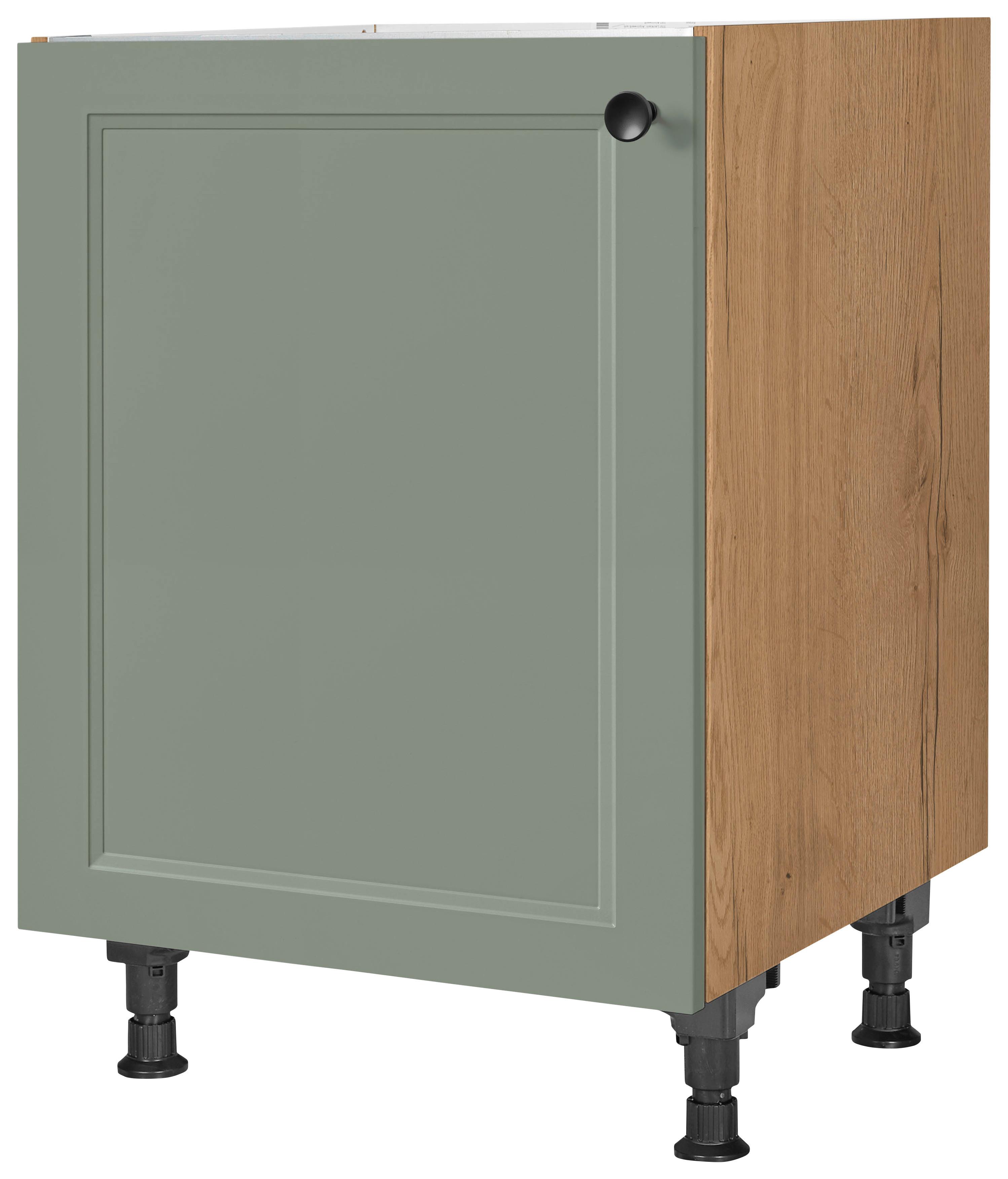 Spülenunterschrank Cascada Grün - Eichefarben/Schwarz, MODERN, Holzwerkstoff/Metall (60/87/56cm) - Nobilia