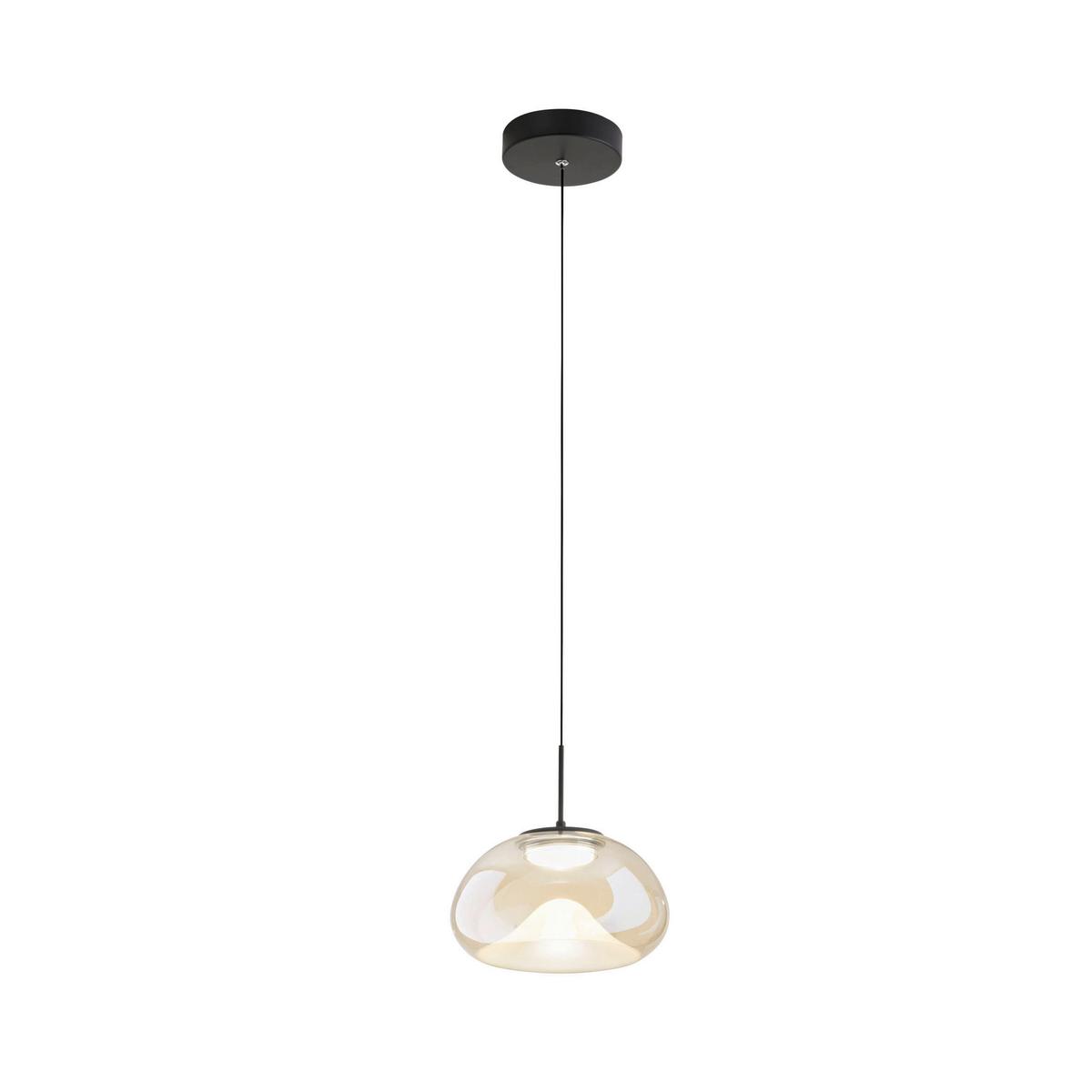 LAMPA ZWIESZANA LED 3755-41-365 BRENA 1FLG COGNAC - czarny/koniak, Design, metal/szkło (22/200cm) - Fabas Luce