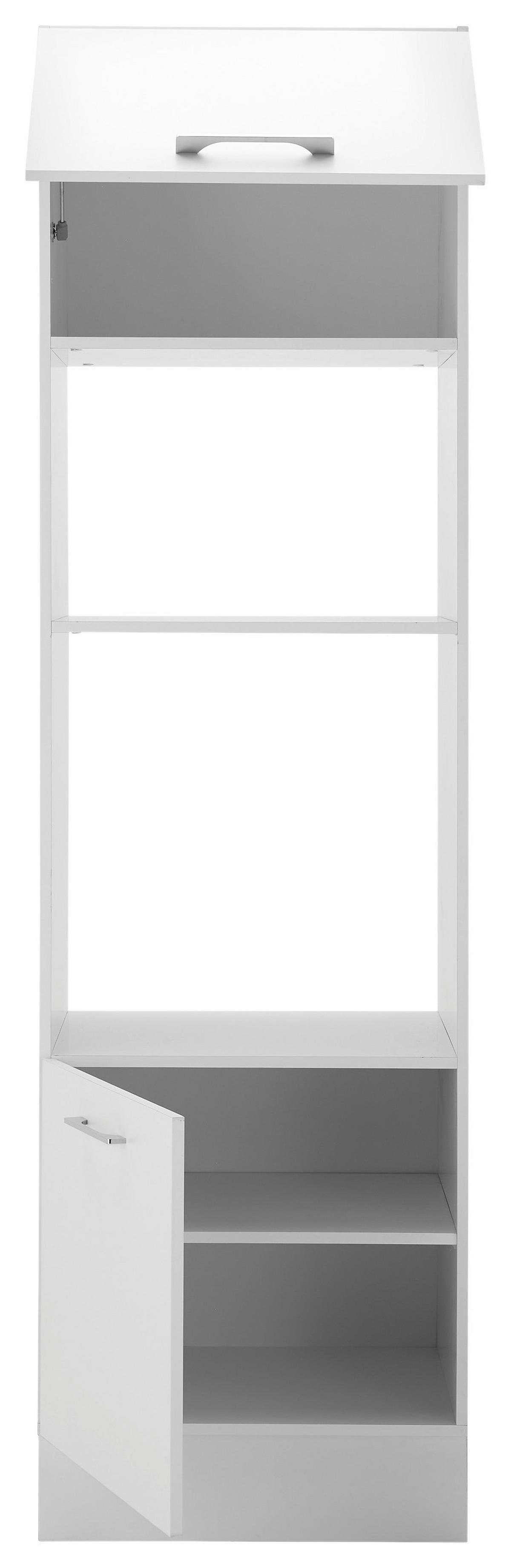 Szekrény Beépíthető Gépekhez Turin Bm 60 White - krómszínű/fehér, Trend, faalapú anyag/fém (60/211/57cm) - MID.YOU