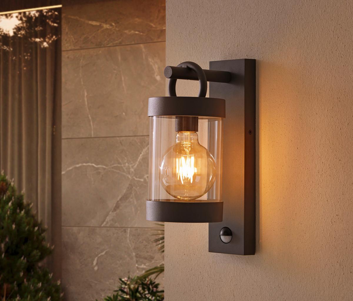 Außenwandleuchte Sambesi in Anthrazit max. 28 Watt - Anthrazit, Basics, Metall (12,5/33/18,6cm) - Trio Leuchten