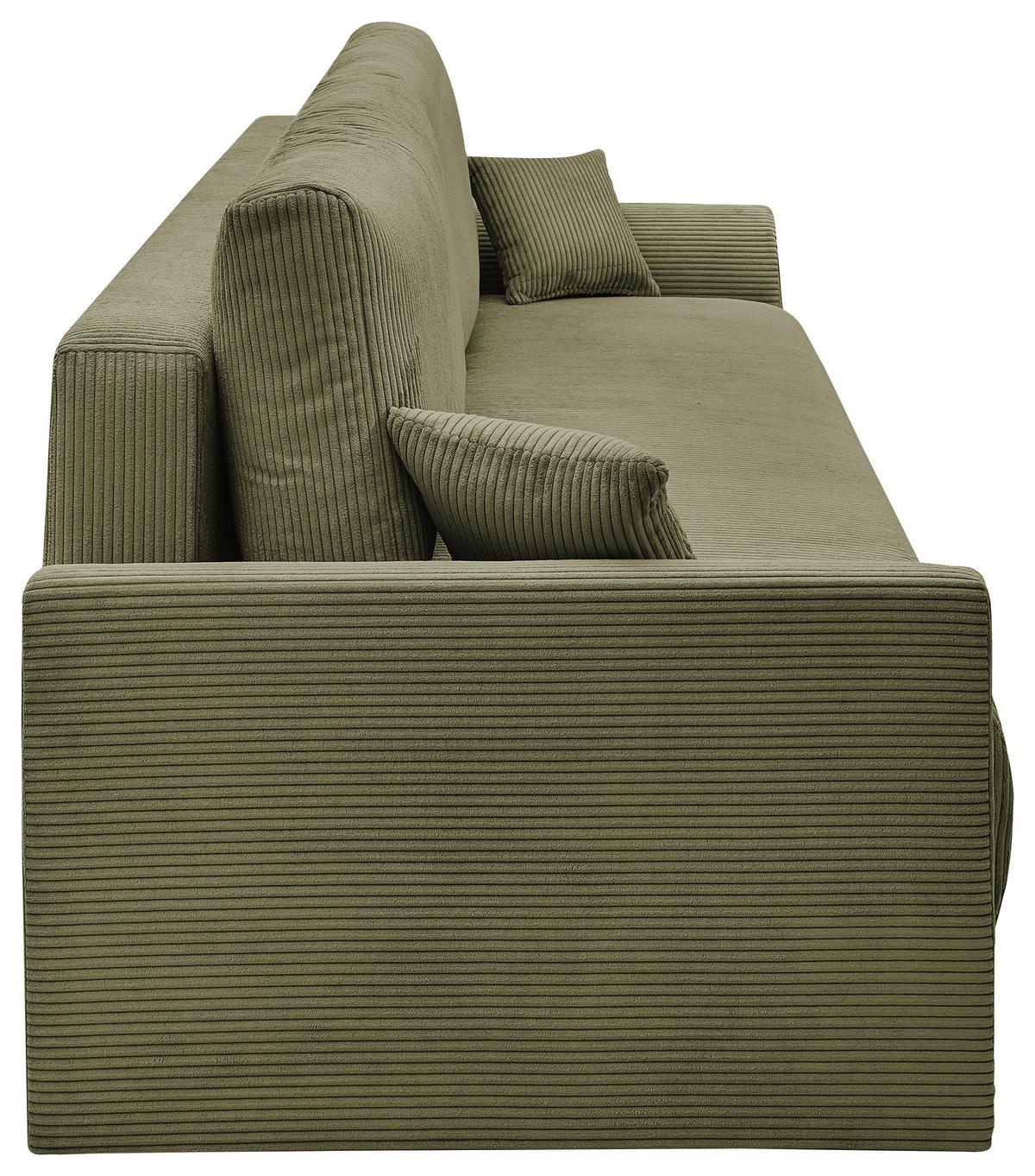 CANAPEA EXTENSIBILA KIM - măsliniu, Modern, lemn (234/90/103cm) - Modern Living