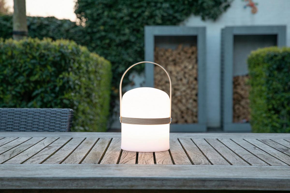 Led-aussenleuchte 06800/03/31 Joe - Hellbraun/Weiss, Basics, Holz/Kunststoff (14.5/26.5cm) - Lucide