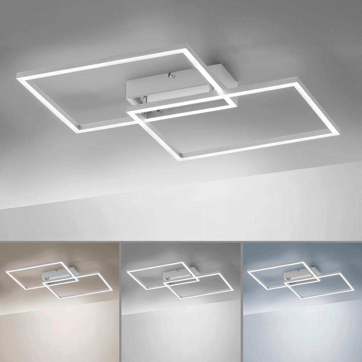 LED-Deckenleuchte Iven max. 35 Watt - Nickelfarben, Design, Kunststoff/Metall (50,4/42/7cm)