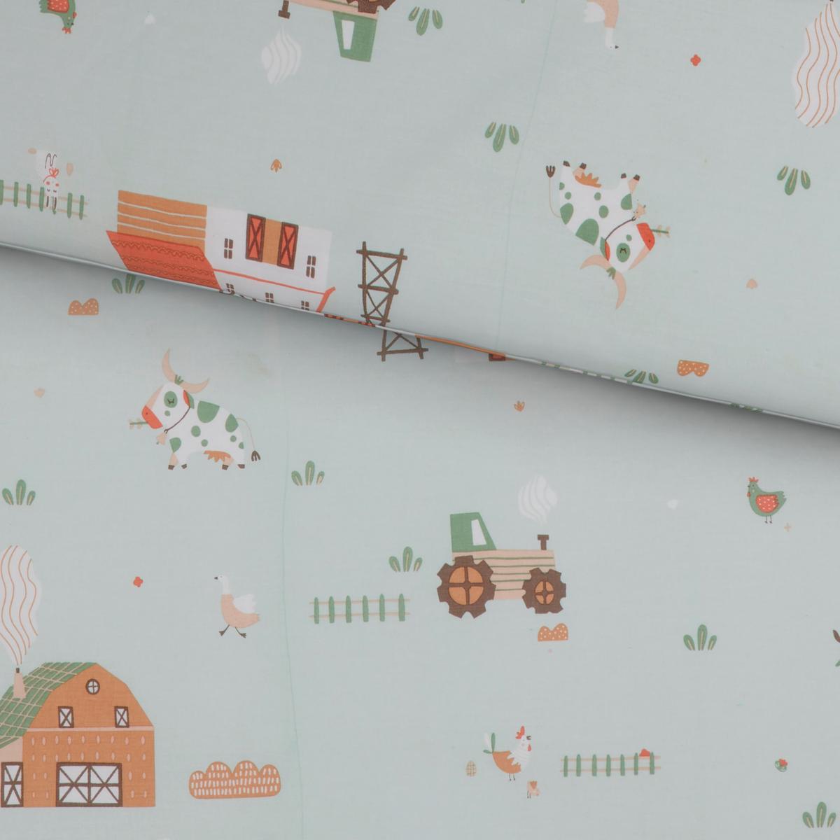 POŚCIEL NIEMOWLĘCA BAUERNHOF - zielony, Basics, tkanina (100/135cm) - Avelia