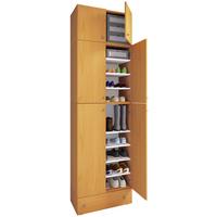 Schuhschrank Lona XXL ca.70x240x39cm Buchefarben - Buchefarben/Schwarz, MODERN, Holzwerkstoff/Kunststoff (70/240/39cm) - MID.YOU