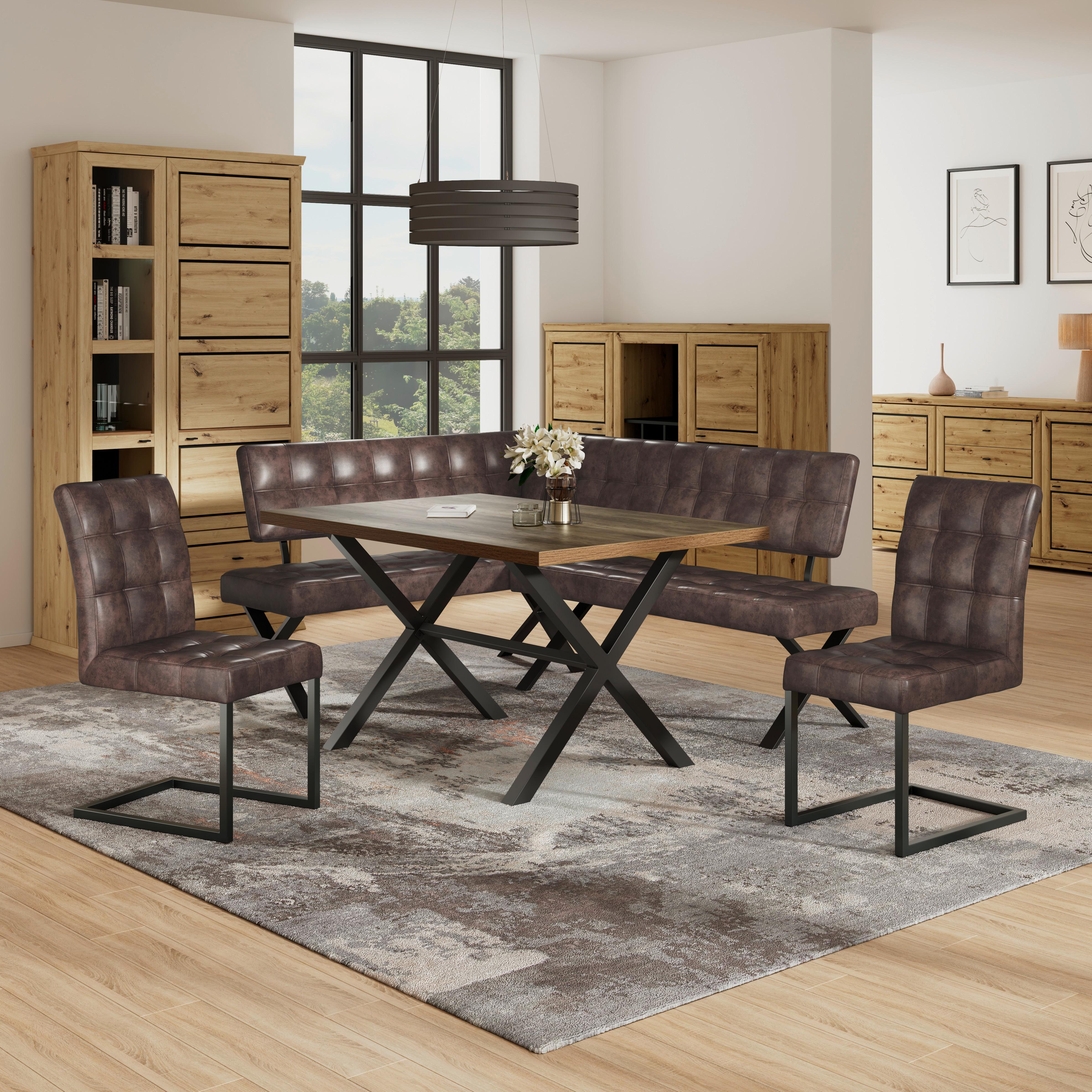 Kotna Klop Donna, Vintage Rjava, 150 X 200 Cm - rjava/antracit, Moderno, kovina/tekstil (150/200cm)