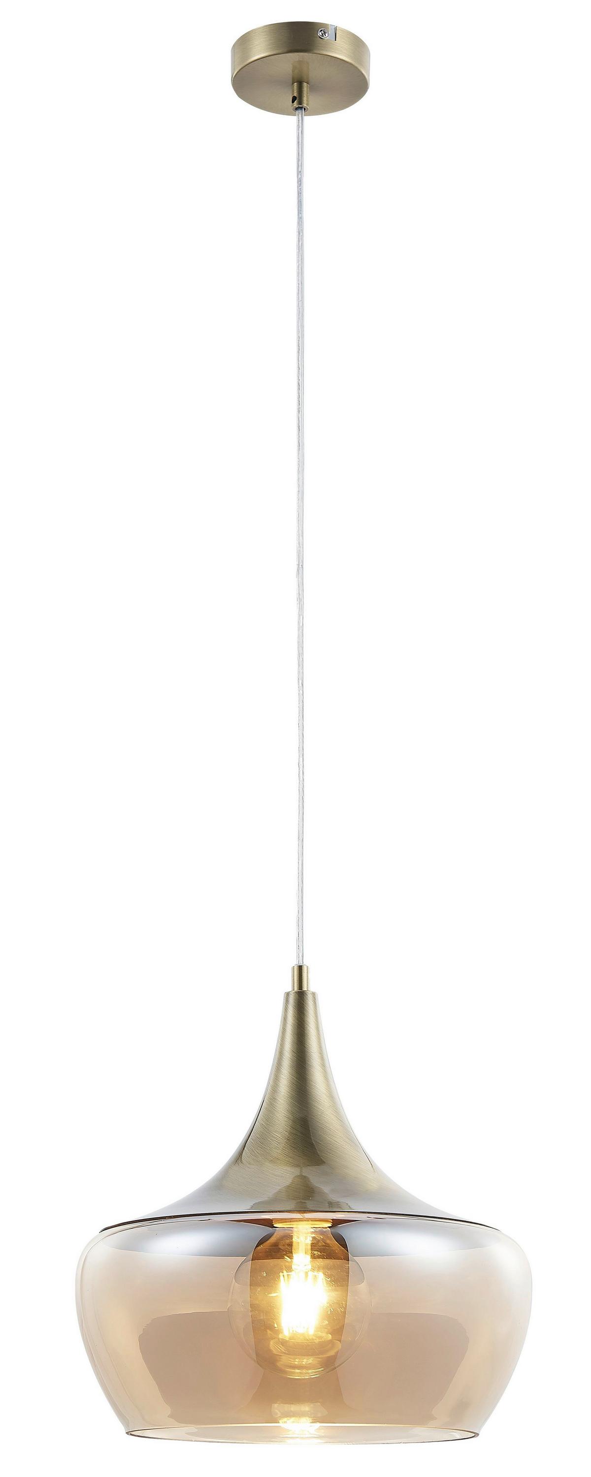 Viseča Svetilka Arola - barve jantarja, Design, kovina/steklo (30/150cm) - Globo