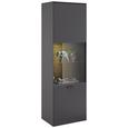 Vitrina Arizona - krom/srebrna, Moderno, kovina/umetna masa (60/189/42cm) - Premium Living