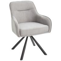 KRZESŁO Z PODŁOKIETNIKAMI ANNA - jasnoszary/czarny, Modern, metal/tkanina (61/85/61cm) - Livetastic