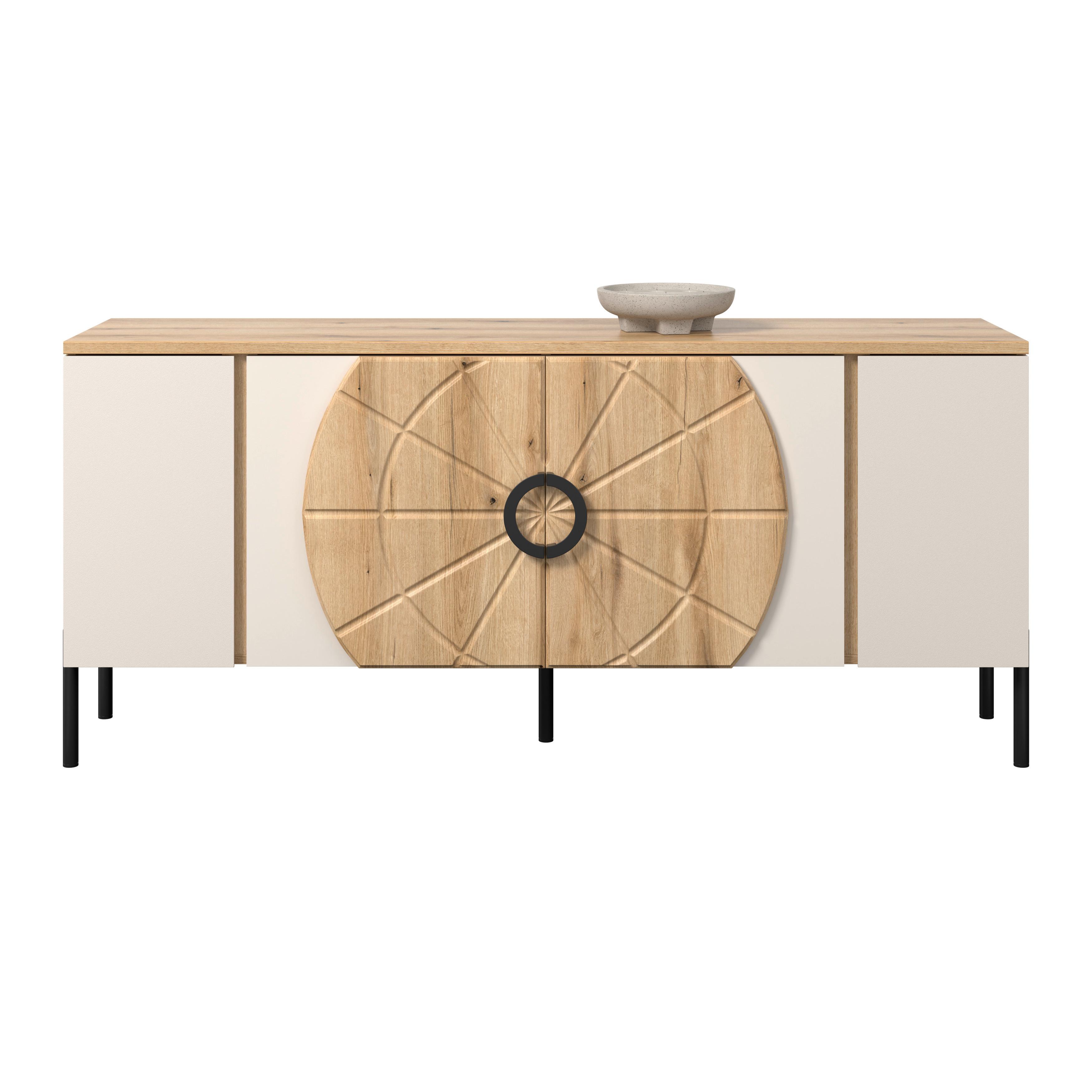 Tv Komoda Hong Kong - kašmir/boja hrasta, Trendi, metal/pločasti materijal (160/71,9/37,5cm) - Modern Living