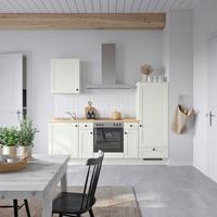 Küchenblock Cascada Low m. Geräten Weiß - Eichefarben/Schwarz, MODERN, Holzwerkstoff/Metall (240cm) - Nobilia