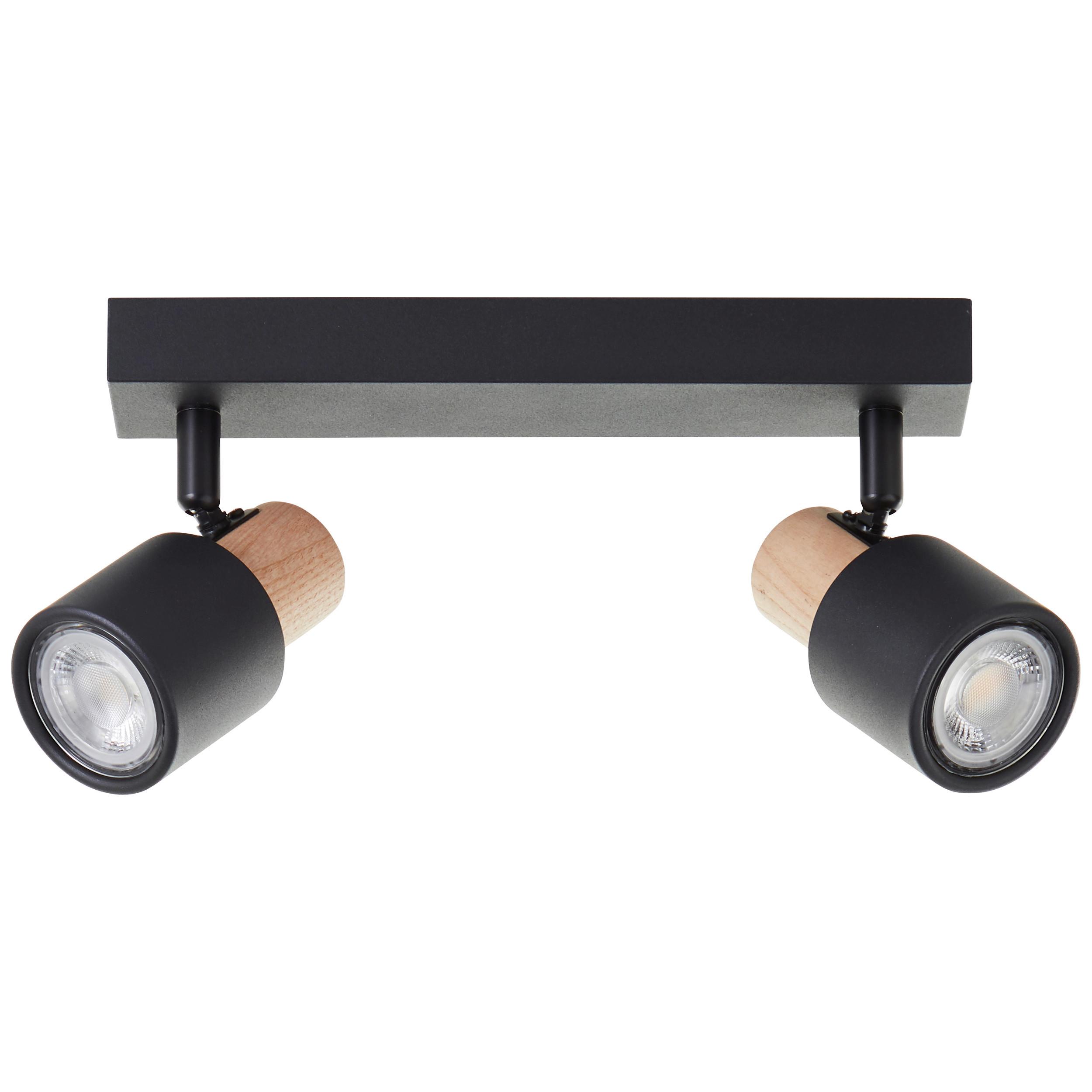 Strahler Pini BA2 Schwarz/Holz max. 10 Watt - Basics, Holz/Metall (33.3/14.5/6cm) - Brilliant