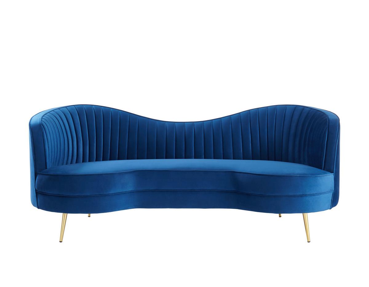 Sofa Brianna - zlatne boje/plava, Moderno, drvo/metal (187,5/84/90cm) - Mömax