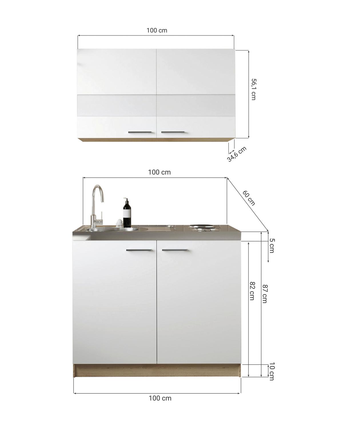 Majhna Kuhinja Z Aparati Merle, 100cm - srebrne barve/siva, Basics, kovina/steklo (100cm) - Respekta