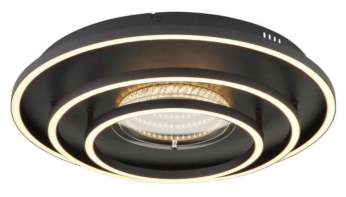 Led Stropna Svjetiljka Lawanda - bijela/crna, Design, metal/plastika (72,2/10cm) - Globo