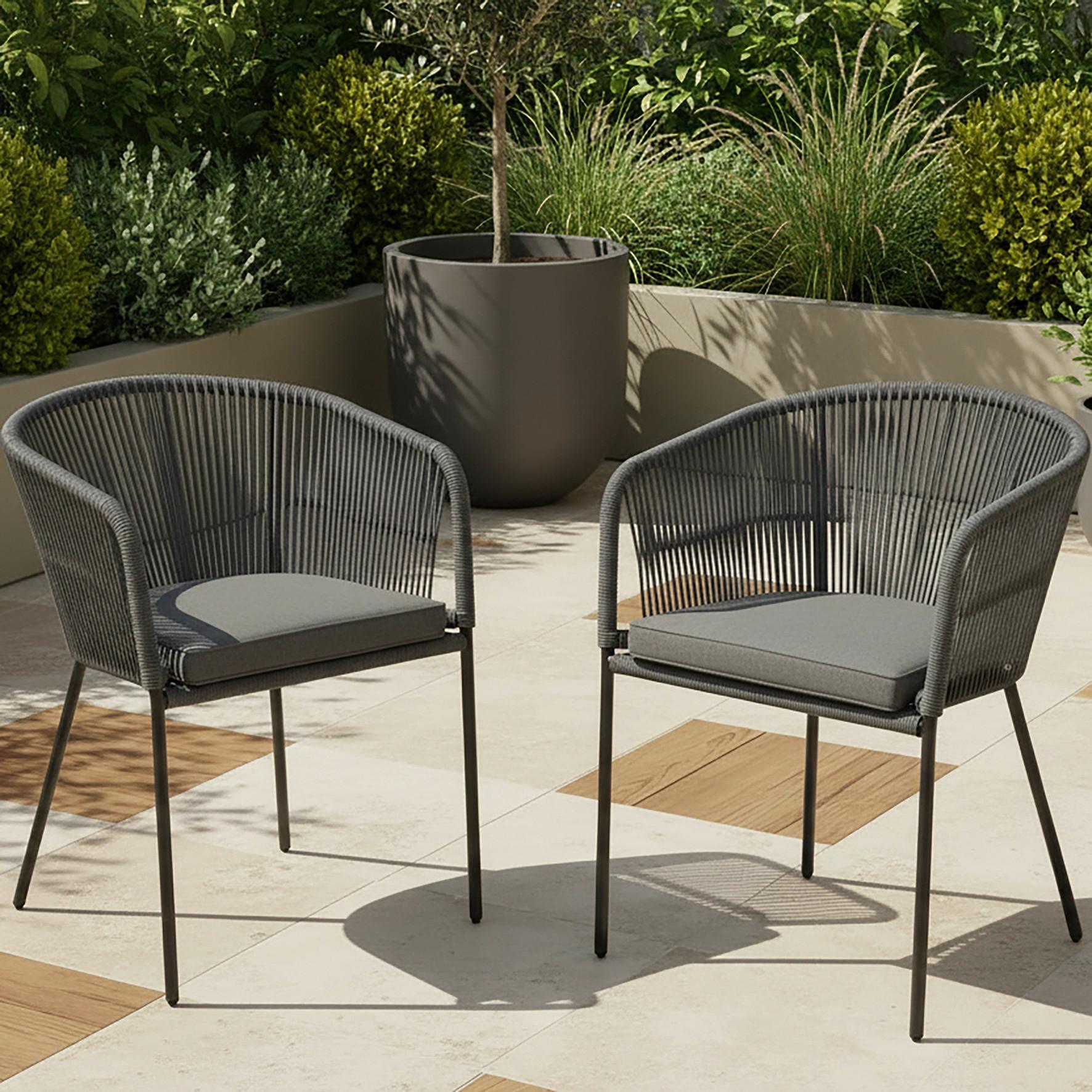 Gartensessel-Set 2-er Set Victor Dunkelgr. Metall/Textil - Dunkelgrau, MODERN, Textil/Metall (56/78/59cm) - Bessagi Garden