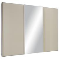 Omara Z Drsnimi Vrati Sonate, Svetlo Siva, Peščena, 280 Cm - barve aluminija/peščene barve, Moderno, kovina/steklo (280/222/68cm) - Premium Living