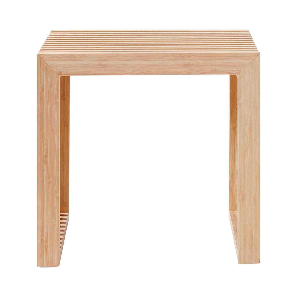 Hocker RIB ca. 45x43x35 cm - Beigebraun, KONVENTIONELL, Holz (45/43/35cm) - MID.YOU