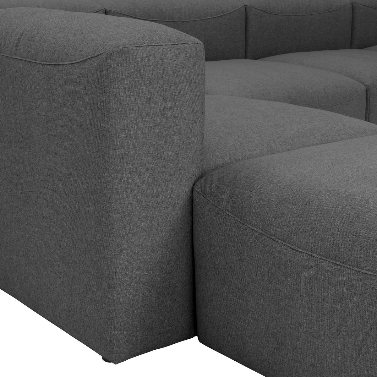 WOHNLANDSCHAFT LENA - Anthrazit, Design, Kunststoff/Textil (250/350/235cm) - Max Winzer