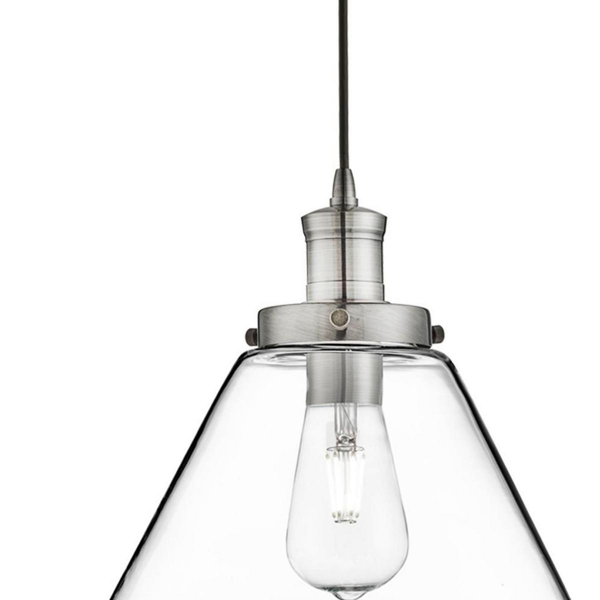 Függőlámpa 3228ss Pyramid  Pendant - ezüstszínű/átlátszó, Basics, üveg/fém (29/28cm)