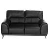 Zweisitzer-Sofa "Frisco" , schwarz - Chromfarben/Schwarz, MODERN, Textil/Metall (166/92/96cm) - MID.YOU