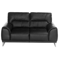 Zweisitzer-Sofa "Frisco" , schwarz - Chromfarben/Schwarz, MODERN, Textil/Metall (166/92/96cm) - MID.YOU