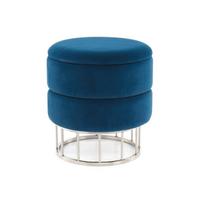 HOCKER Hocker in Blau mit Stauraum - Silberfarben/Dunkelblau, Basics, Holzwerkstoff/Kunststoff (37,5/41/37,5cm) - Kayoom