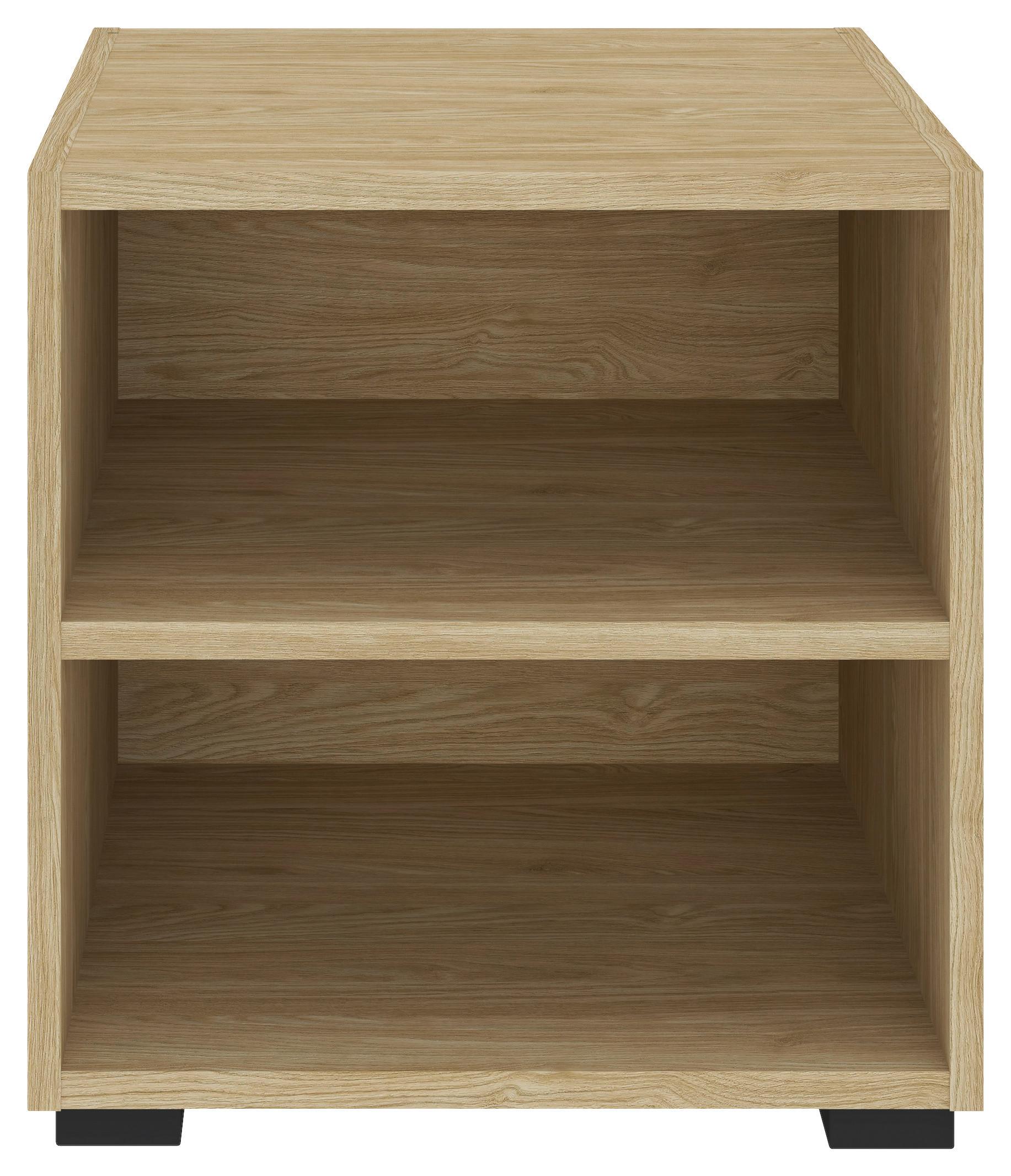 Regal Unit, Barva Hrast Bardolino - črna/barve hrasta, Moderno, leseni material (45,6/44,8/40cm) - Based