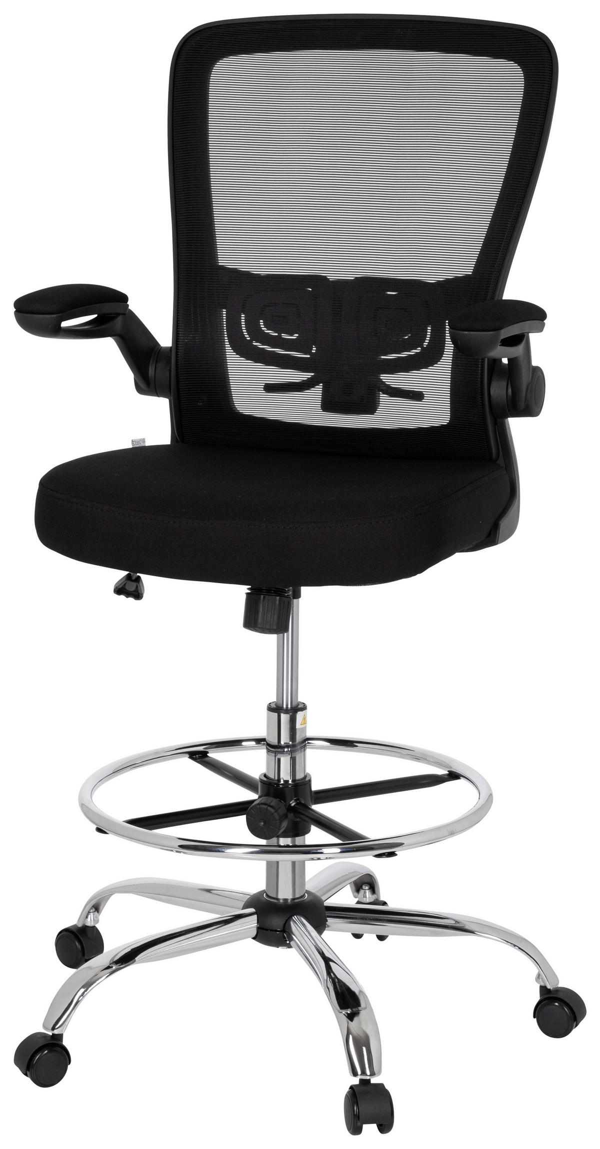 Pisarniški Stol Vendo Work, Črna - srebrne barve/črna, Basics, kovina/umetna masa (60/107/58cm) - MID.YOU