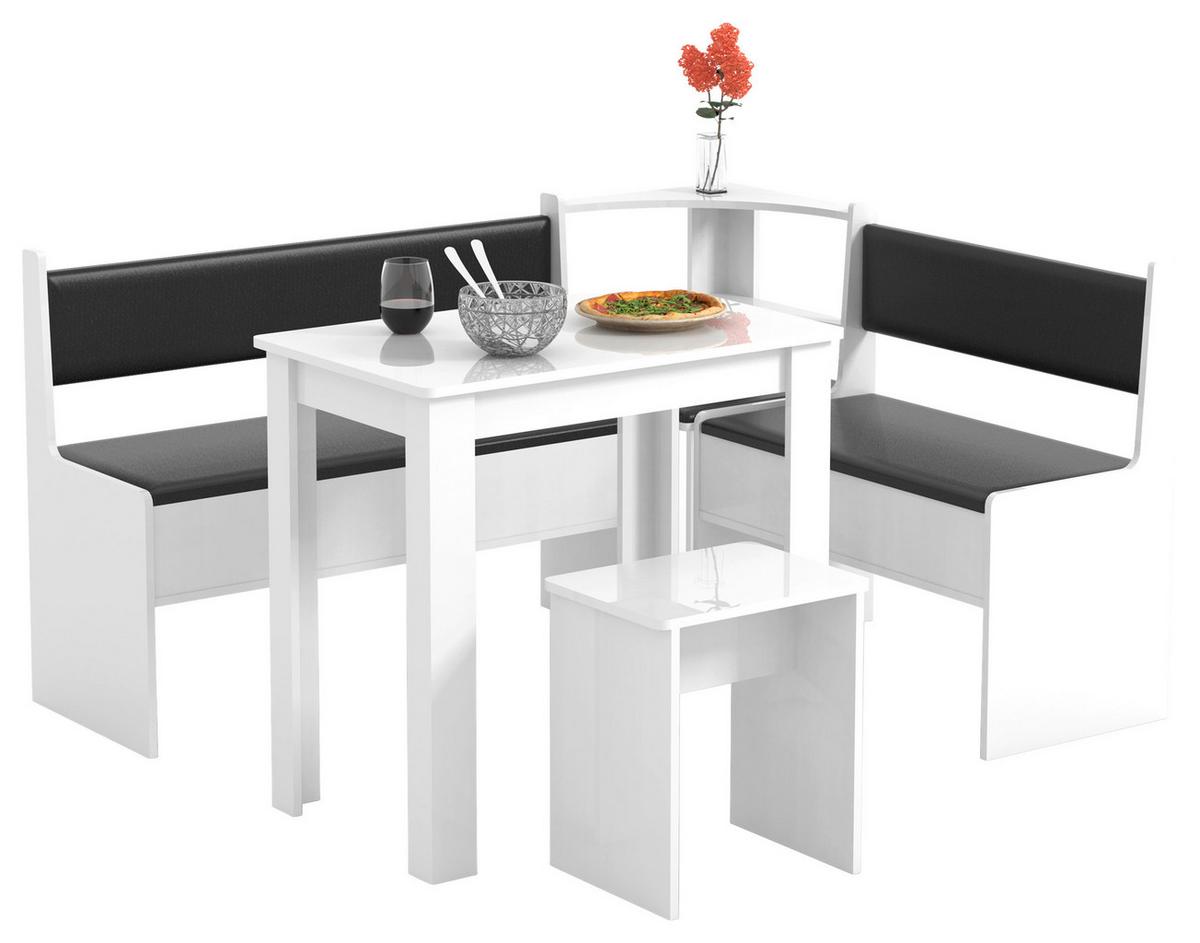 Kotna Garnitura Esal, Bela - bela, Moderno, leseni material (153/115cm) - MID.YOU