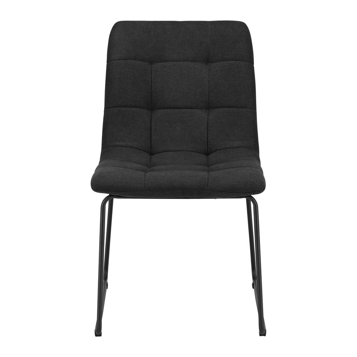 Stuhl Mia Dunkelgrau Webstoff Gepolstert - Dunkelgrau/Schwarz, MODERN, Holz/Textil (46/82/58cm) - Bessagi Home