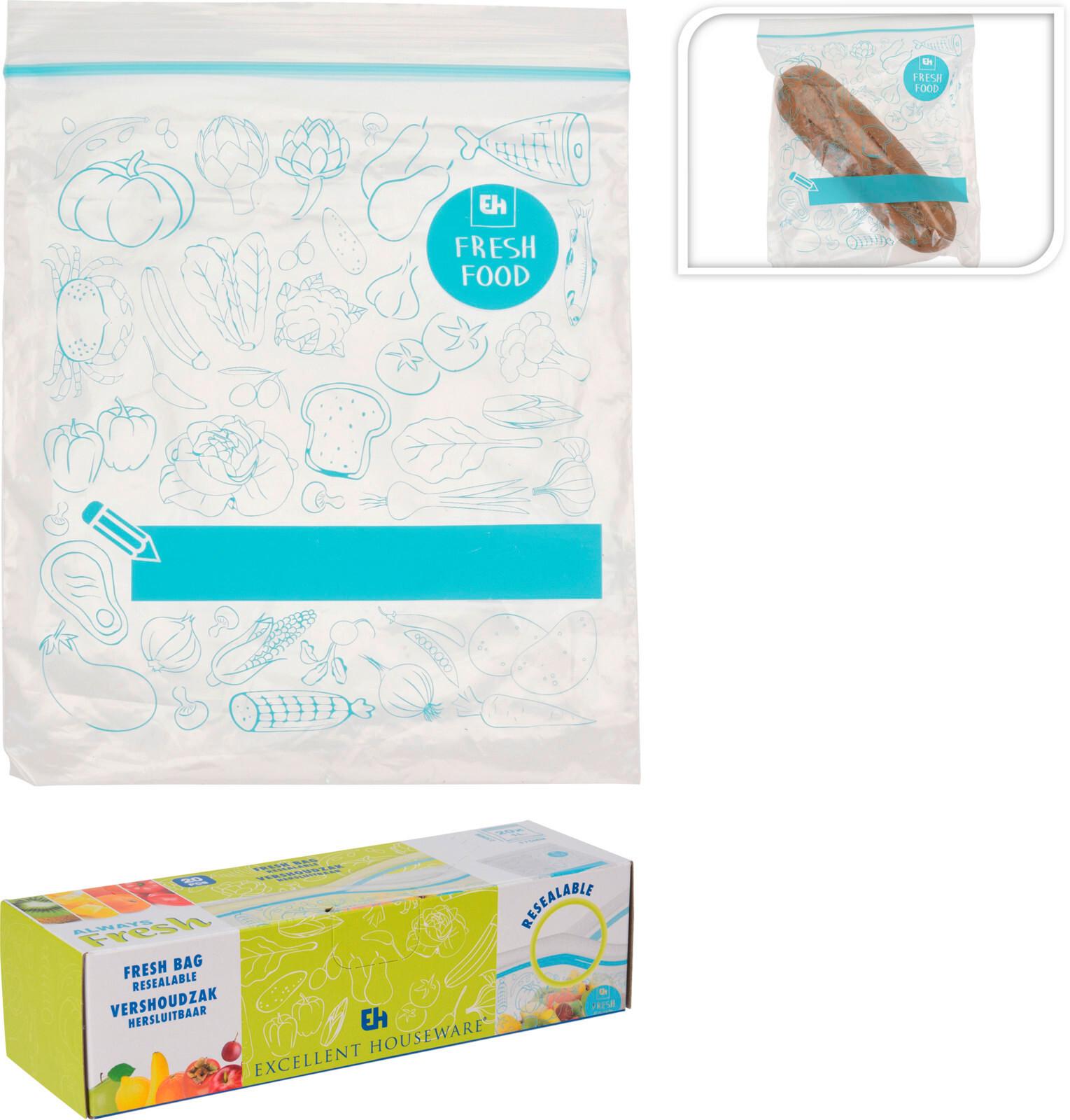 Frissentartó Tasak 20db/csomag Zippy - kék/átlátszó, műanyag (18/23cm)